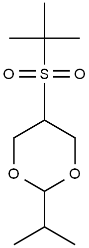 2-イソプロピル-5-(tert-ブチルスルホニル)-1,3-ジオキサン 化学構造式