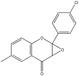 2,3-エポキシ-2,3-ジヒドロ-4'-クロロ-6-メチルフラボン 化学構造式