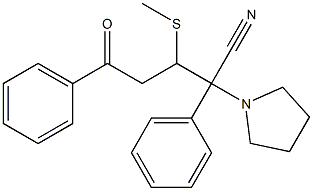 3-Methylthio-2,5-diphenyl-2-(1-pyrrolidinyl)-5-oxovaleronitrile Structure