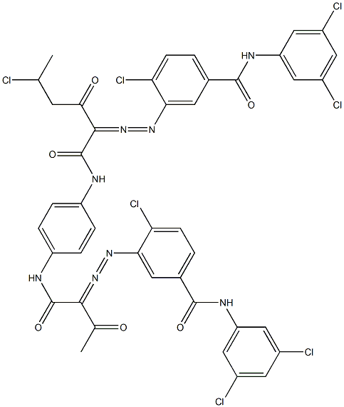 3,3'-[2-(1-Chloroethyl)-1,4-phenylenebis[iminocarbonyl(acetylmethylene)azo]]bis[N-(3,5-dichlorophenyl)-4-chlorobenzamide] Structure