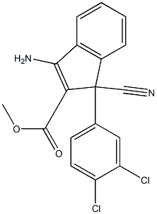 3-Amino-1-cyano-1-(3,4-dichlorophenyl)-1H-indene-2-carboxylic acid methyl ester Structure