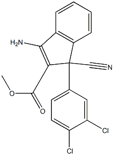 3-Amino-1-cyano-1-(3,4-dichlorophenyl)-1H-indene-2-carboxylic acid methyl ester 结构式