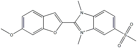 1,3-Dimethyl-2-(6-methoxybenzofuran-2-yl)-5-(methylsulfonyl)-1H-benzimidazole-3-ium 结构式