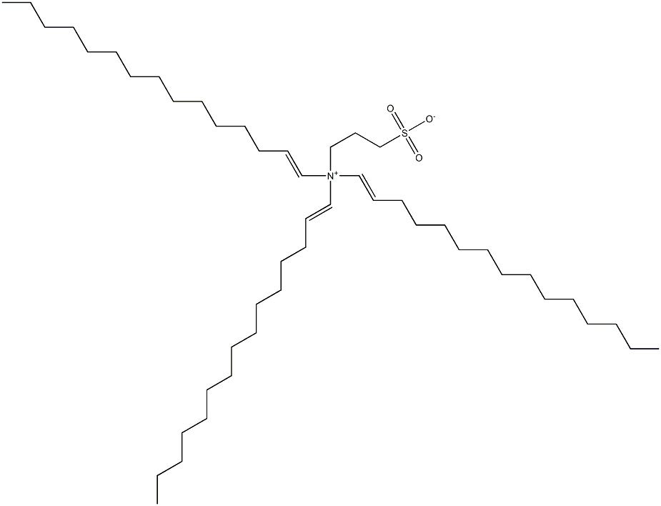 N,N-ジ(1-ペンタデセニル)-N-(3-スルホナトプロピル)-1-ペンタデセン-1-アミニウム 化学構造式