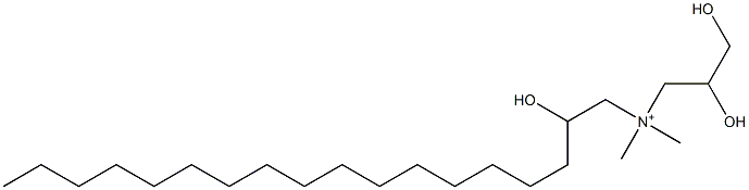 N-(2,3-Dihydroxypropyl)-2-hydroxy-N,N-dimethyl-1-octadecanaminium 结构式