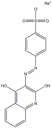 4-[(2,4-Dihydroxy-3-quinolyl)azo]benzenesulfonic acid sodium salt Structure