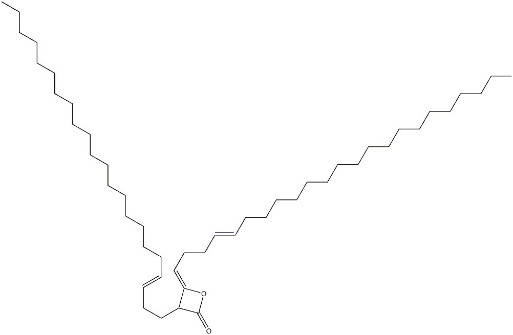 3-(3-ドコセニル)-4-(4-トリコセン-1-イリデン)オキセタン-2-オン 化学構造式