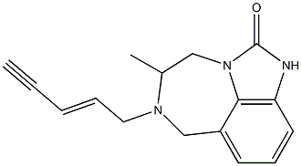 4,5,6,7-テトラヒドロ-5-メチル-6-[(E)-2-ペンテン-4-イニル]イミダゾ[4,5,1-jk][1,4]ベンゾジアゼピン-2(1H)-オン 化学構造式