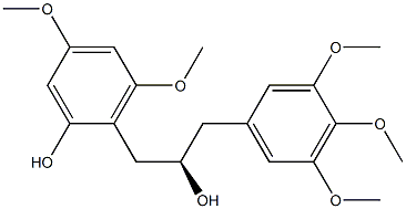 [R,(+)]-1-(2-Hydroxy-4,6-dimethoxyphenyl)-3-(3,4,5-trimethoxyphenyl)-2-propanol Struktur