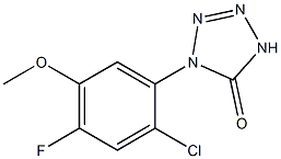 1-(2-クロロ-4-フルオロ-5-メトキシフェニル)-1H-テトラゾール-5(4H)-オン 化学構造式