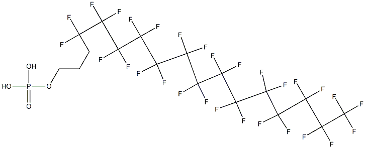 りん酸水素(4,4,5,5,6,6,7,7,8,8,9,9,10,10,11,11,12,12,13,13,14,14,15,15,16,16,17,17,17-ノナコサフルオロヘプタデカン-1-イル) 化学構造式