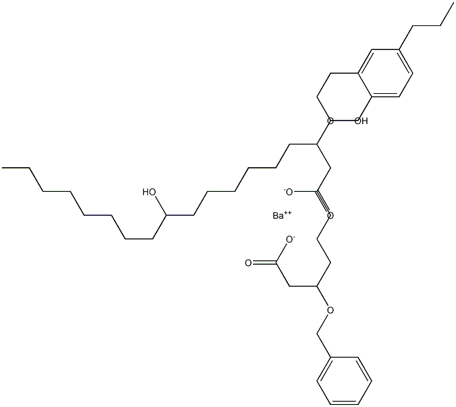 Bis(3-benzyloxy-10-hydroxystearic acid)barium salt Struktur