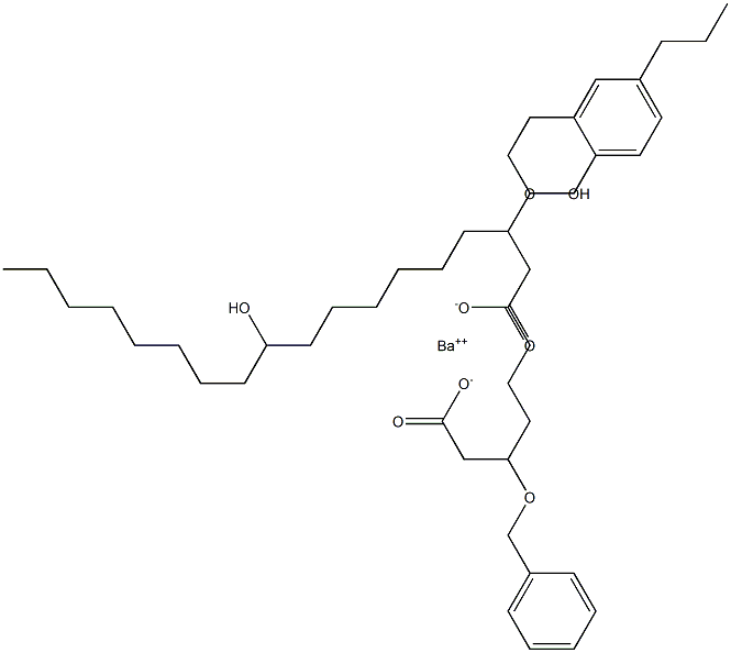 Bis(3-benzyloxy-10-hydroxystearic acid)barium salt,,结构式