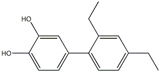 4-(2,4-Diethylphenyl)benzene-1,2-diol,,结构式