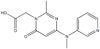 2-Methyl-4-(3-pyridinylmethylamino)-6-oxopyrimidine-1(6H)-acetic acid Structure