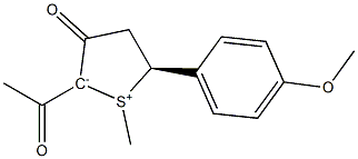 (5S)-2-Acetyl-5-(p-methoxyphenyl)-1-methyl-3-oxo-2,3,4,5-tetrahydrothiophen-1-ium-2-ide|