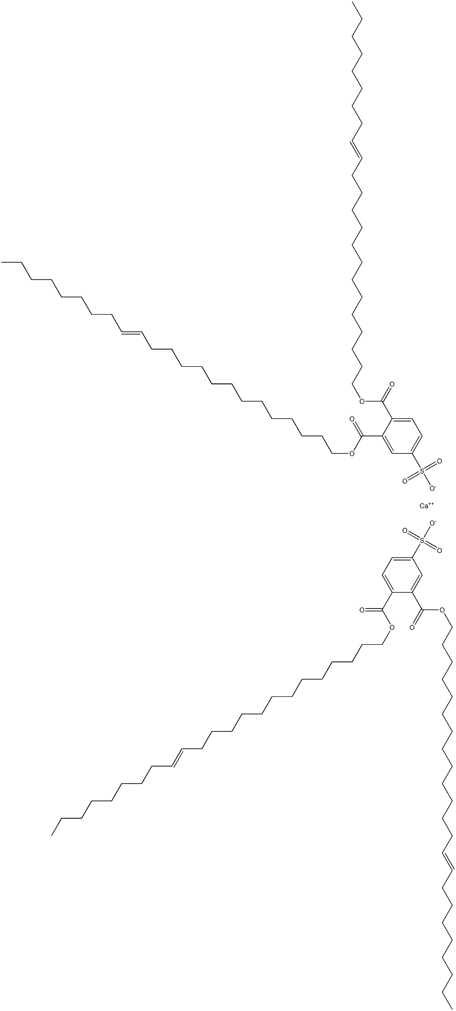 Bis[3,4-di(14-tricosenyloxycarbonyl)benzenesulfonic acid]calcium salt Struktur