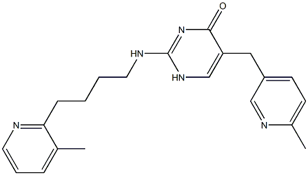 2-[[4-(3-Methyl-2-pyridinyl)butyl]amino]-5-[(6-methyl-3-pyridinyl)methyl]pyrimidin-4(1H)-one Structure