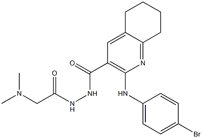 N'-[2-(Dimethylamino)acetyl]-2-[(4-bromophenyl)amino]-5,6,7,8-tetrahydroquinoline-3-carbohydrazide,,结构式