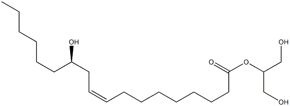 (9Z,12R)-12-Hydroxy-9-octadecenoic acid 1,3-dihydroxypropan-2-yl ester Structure