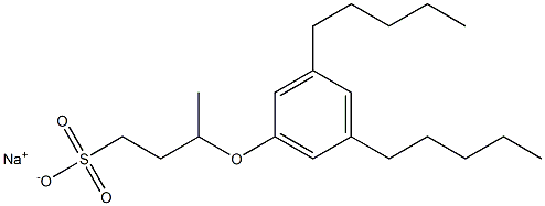 3-(3,5-Dipentylphenoxy)butane-1-sulfonic acid sodium salt Structure