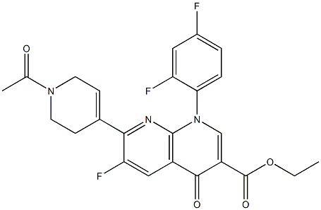 1,4-Dihydro-6-fluoro-7-[(1-acetyl-1,2,5,6-tetrahydropyridin)-4-yl]-4-oxo-1-(2,4-difluorophenyl)-1,8-naphthyridine-3-carboxylic acid ethyl ester