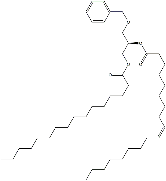 1-O-ベンジル-2-O-オレオイル-3-O-パルミトイル-L-グリセロール 化学構造式