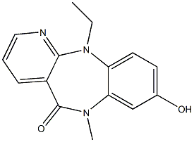 6,11-Dihydro-11-ethyl-8-hydroxy-6-methyl-5H-pyrido[2,3-b][1,5]benzodiazepin-5-one 结构式