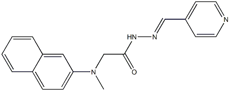 N'-[(Pyridin-4-yl)methylene]-2-[methyl(2-naphtyl)amino]acetic acid hydrazide Struktur