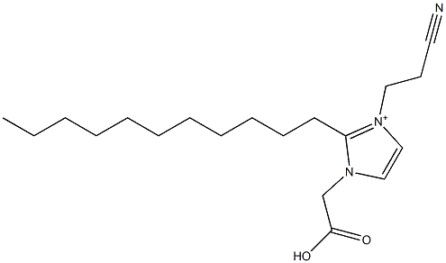 1-(Carboxymethyl)-2-undecyl-3-(2-cyanoethyl)-1H-imidazol-3-ium,,结构式