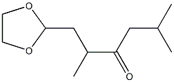 1-(1,3-ジオキソラン-2-イル)-2,5-ジメチル-3-ヘキサノン 化学構造式