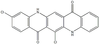 6,10-ジクロロ-5,12-ジヒドロキノ[2,3-b]アクリジン-7,14-ジオン 化学構造式
