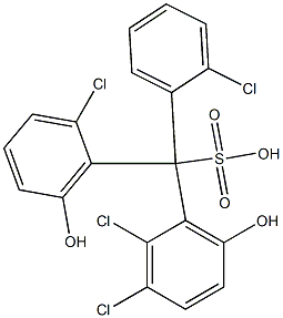 (2-クロロフェニル)(2-クロロ-6-ヒドロキシフェニル)(2,3-ジクロロ-6-ヒドロキシフェニル)メタンスルホン酸 化学構造式