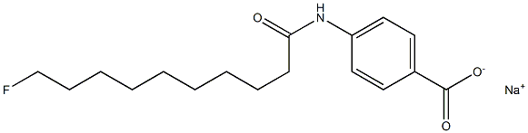 4-[(10-Fluorodecanoyl)amino]benzenecarboxylic acid sodium salt 结构式