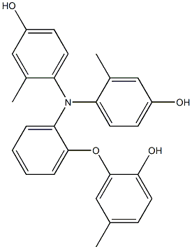 N,N-Bis(4-hydroxy-2-methylphenyl)-2-(2-hydroxy-5-methylphenoxy)benzenamine,,结构式