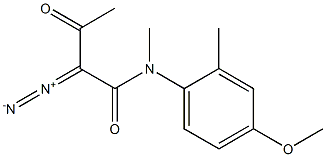 N-Methyl-N-(2-methyl-4-methoxyphenyl)-3-oxo-2-diazobutyramide,,结构式