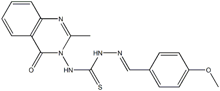 4-メトキシベンズアルデヒド4-[(3,4-ジヒドロ-2-メチル-4-オキソキナゾリン)-3-イル]チオセミカルバゾン 化学構造式