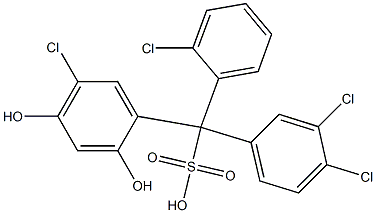 (2-Chlorophenyl)(3,4-dichlorophenyl)(5-chloro-2,4-dihydroxyphenyl)methanesulfonic acid Structure