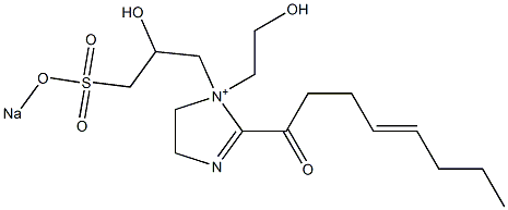 1-(2-Hydroxyethyl)-1-[2-hydroxy-3-(sodiooxysulfonyl)propyl]-2-(4-octenoyl)-2-imidazoline-1-ium,,结构式