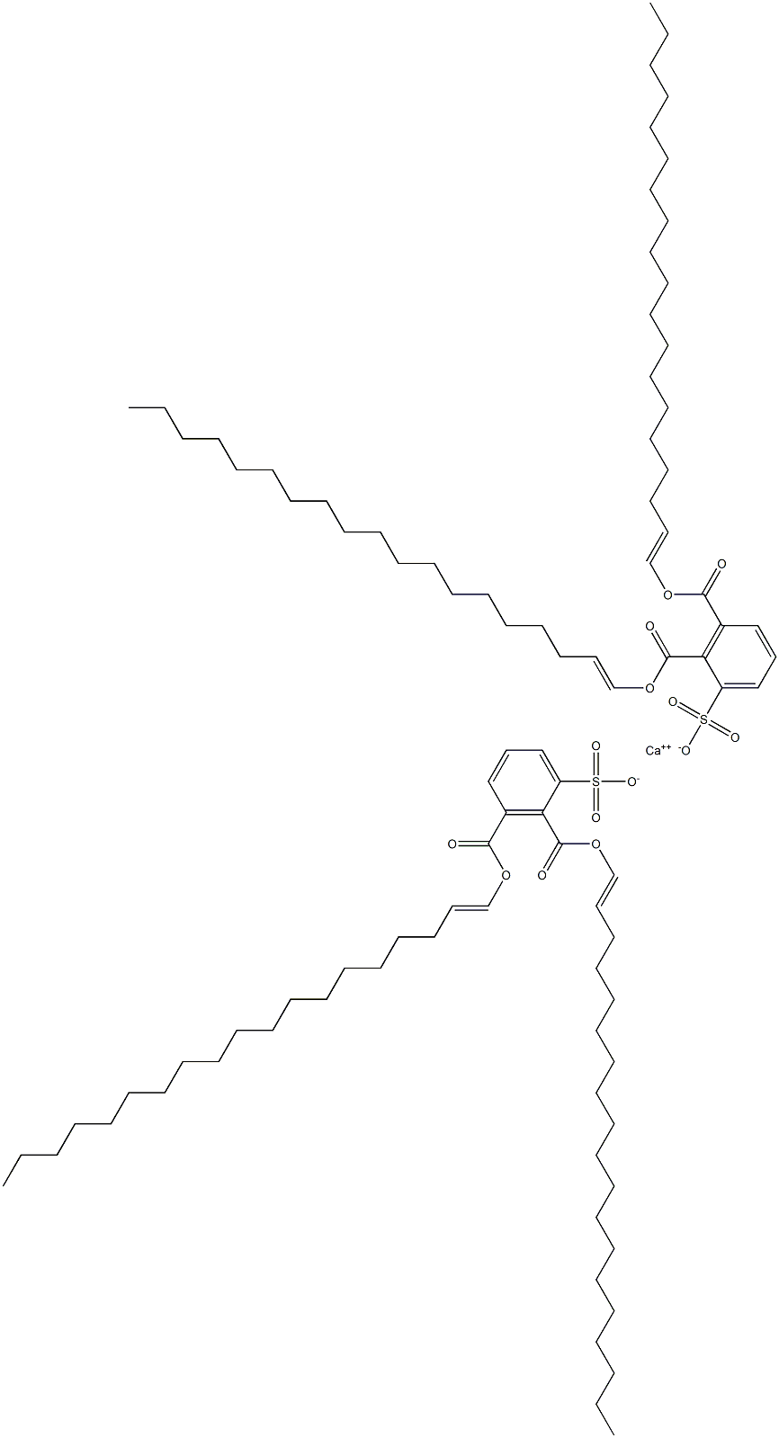 ビス[2,3-ジ(1-ノナデセニルオキシカルボニル)ベンゼンスルホン酸]カルシウム 化学構造式