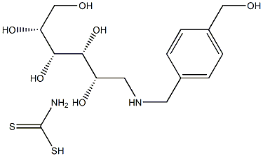 N-[4-(Hydroxymethyl)benzyl]-D-glucamine dithiocarbamate,,结构式