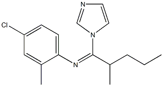 N-[1-(1H-イミダゾール-1-イル)-2-メチルペンチリデン]-2-メチル-4-クロロアニリン 化学構造式