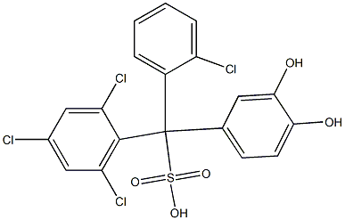 (2-Chlorophenyl)(2,4,6-trichlorophenyl)(3,4-dihydroxyphenyl)methanesulfonic acid Structure