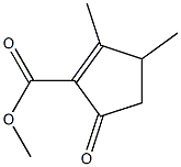 1-Oxo-3,4-dimethyl-2-cyclopentene-2-carboxylic acid methyl ester Structure