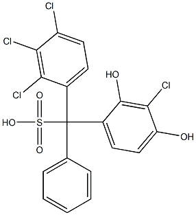 (3-Chloro-2,4-dihydroxyphenyl)(2,3,4-trichlorophenyl)phenylmethanesulfonic acid,,结构式