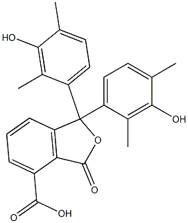 1,3-Dihydro-1,1-bis(3-hydroxy-2,4-dimethylphenyl)-3-oxoisobenzofuran-4-carboxylic acid Struktur