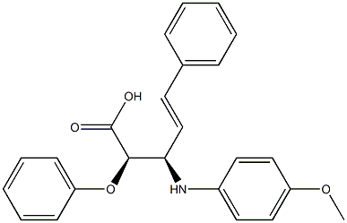 (2R,3R)-2-Phenoxy-3-(4-methoxyphenylamino)-5-phenyl-4-pentenoic acid,,结构式