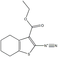3-エトキシカルボニル-4,5,6,7-テトラヒドロベンゾ[b]チオフェン-2-ジアゾニウム 化学構造式