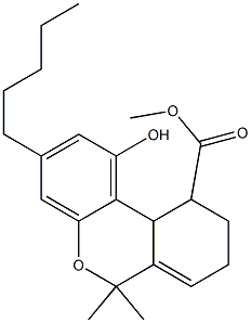 8,9,10,10a-Tetrahydro-1-hydroxy-3-pentyl-6,6-dimethyl-6H-dibenzo[b,d]pyran-10-carboxylic acid methyl ester,,结构式