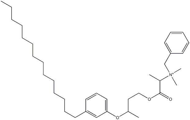 N,N-ジメチル-N-ベンジル-N-[1-[[3-(3-テトラデシルフェニルオキシ)ブチル]オキシカルボニル]エチル]アミニウム 化学構造式